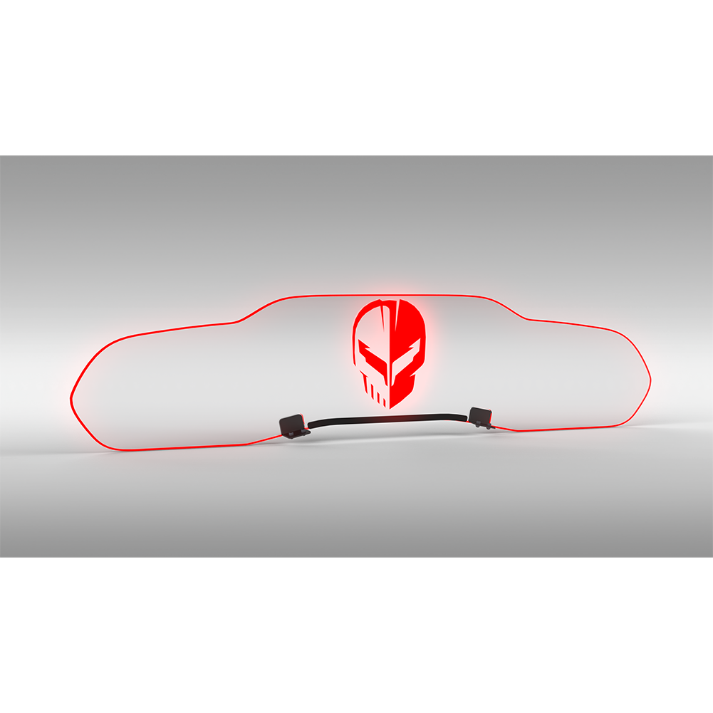 C8 Corvette WindRestrictor Illuminated Glow Plate, Jake Skull Coupe