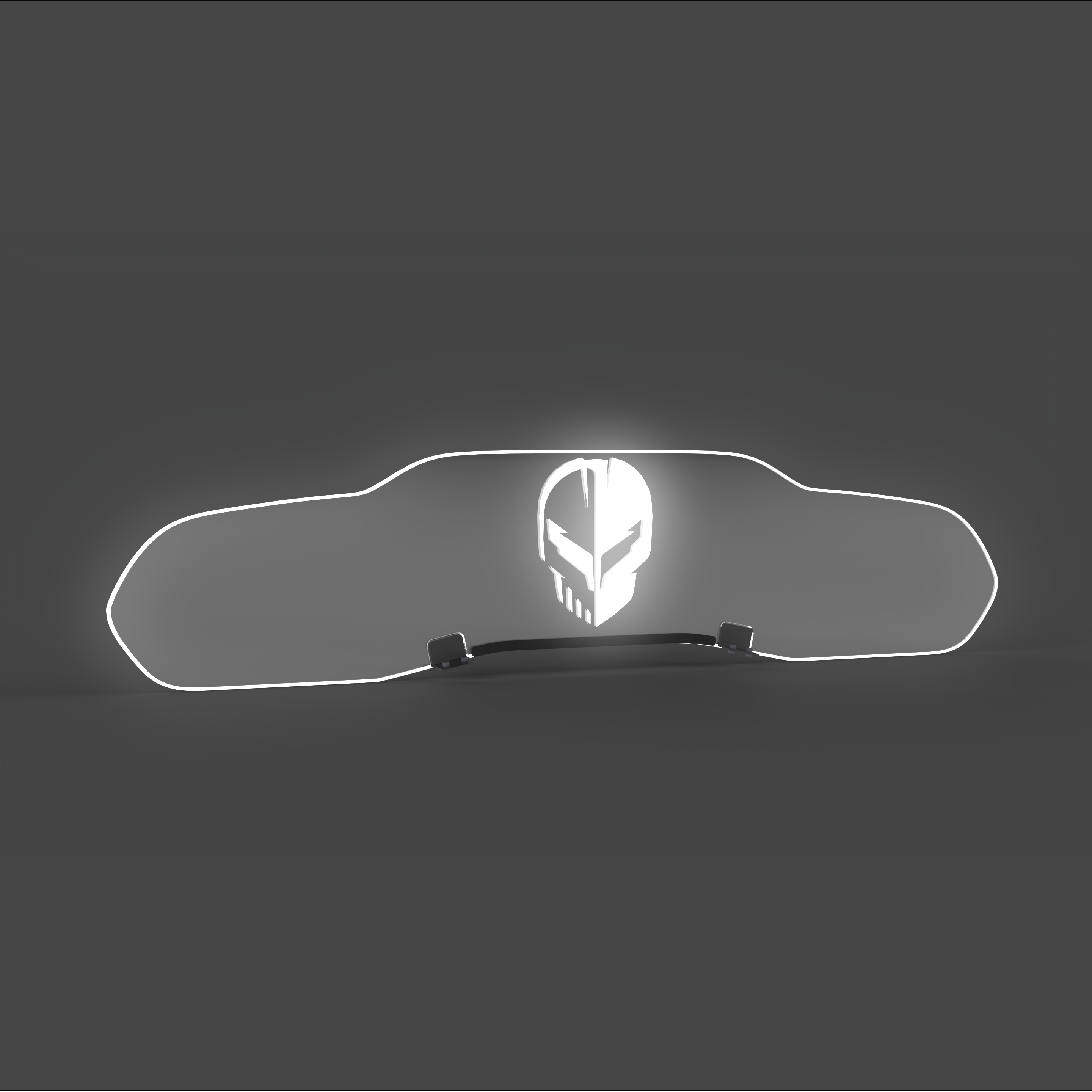 EOS WindRestrictor® C8 Coupe Rear Add On Glow Plate - Jake Skull, White