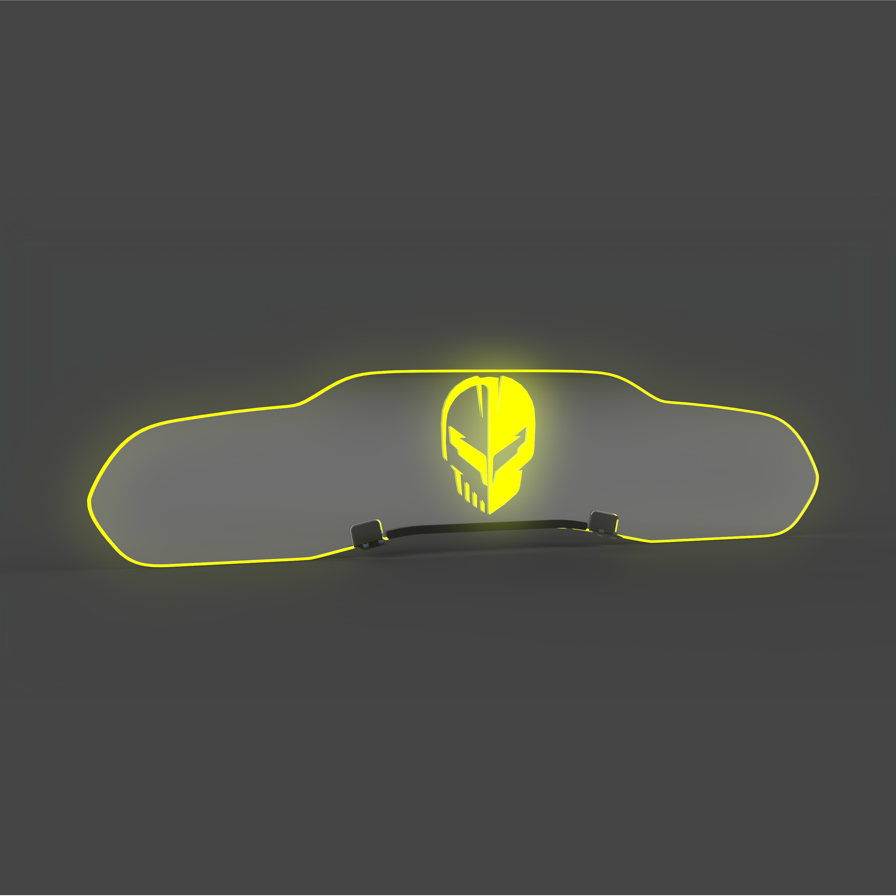 EOS WindRestrictor® C8 Coupe Rear Add On Glow Plate - Jake Skull, Yellow
