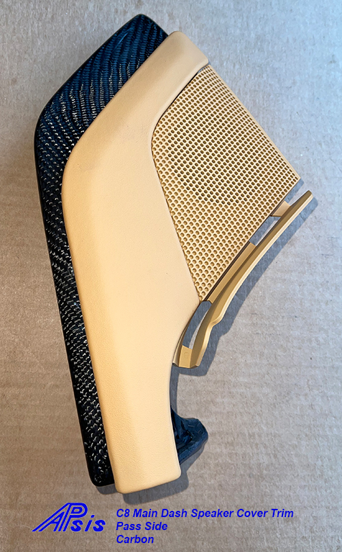 C8 Corvettte 2020+, Main Dash Trim Right Speaker Cover Trim Pad, High Gloss Carb