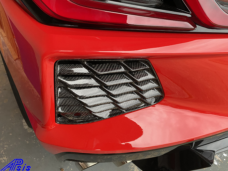 APsis C8 Corvette Carbon Fiber Rear Fascia Air Vents - LR-CHE11-11-BC