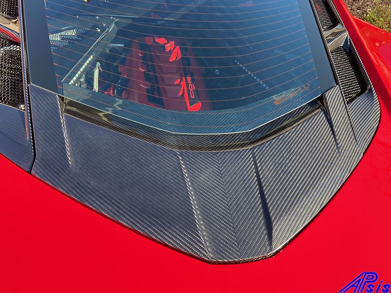 APsis C8 Corvette Carbon Fiber Rear Window Bottom Surround - LR-CHE11-17B-BC
