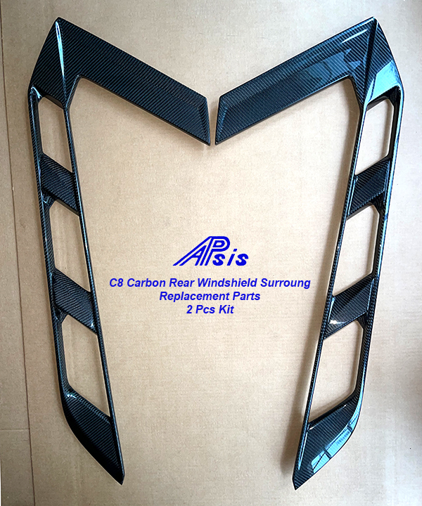 APsis C8 Corvette Carbon Fiber Rear Window Side Surrounds - LR-CHE11-17A-BC