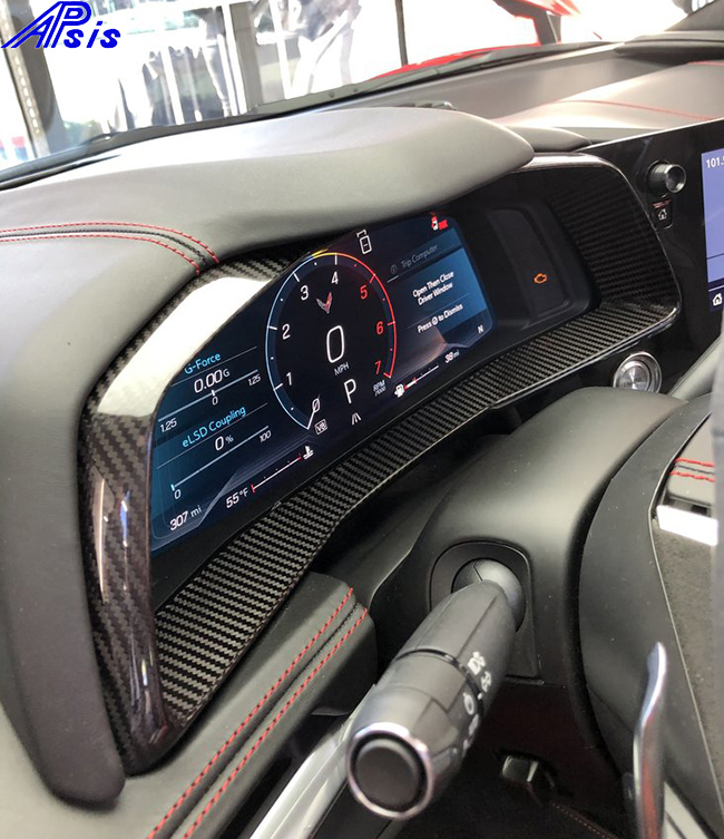 C8 Corvette 2020+, Speedo Suround, High Gloss Carbon Fiber  $850.00 + Core $150.