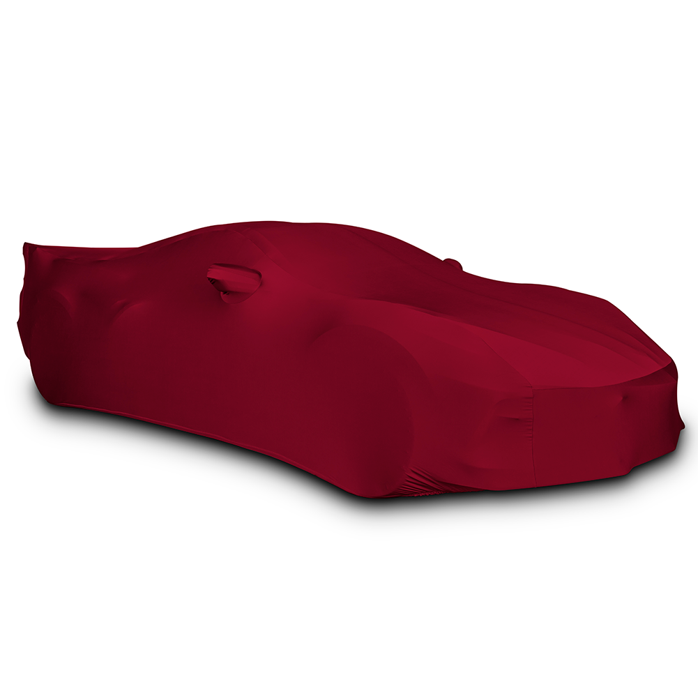 Corvette Ultraguard Stretch Satin Car Cover, Dark Red, Indoor, C8 Stingray, Z51
