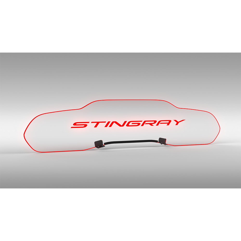 C8 Corvette WindRestrictor Illuminated Glow Plate, Stingray Text Coupe