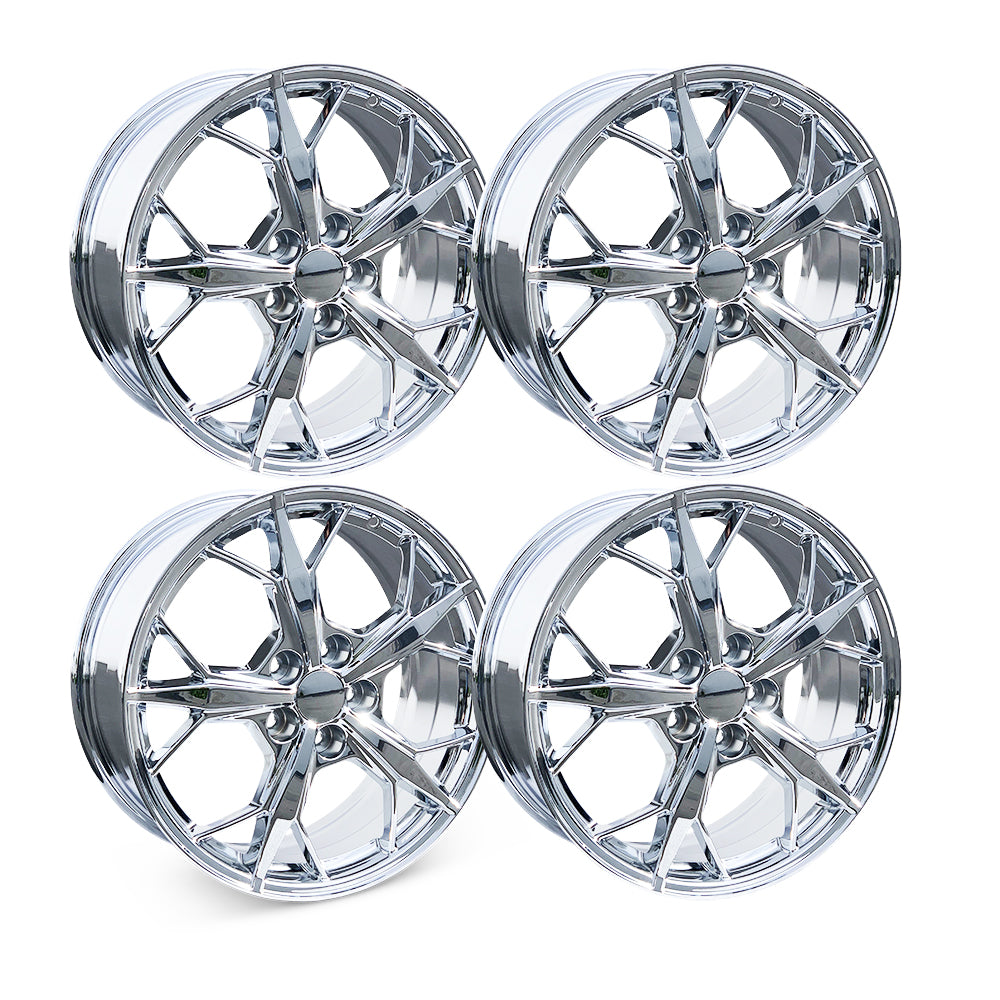 C8 Corvette Stingray 5-Trident Spoke GM Chrome Wheel Exchange, Set of 4