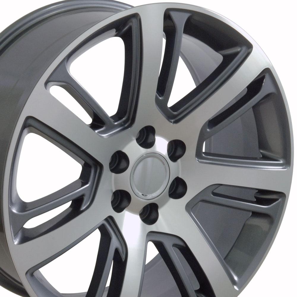 22" Replica Wheel fits Cadillac Escalade,  CA88 Gunmetal Machined 22x9