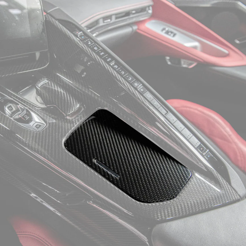 20-25 C8 Corvette Carbon Fiber Cup Holder Overlay - EOS