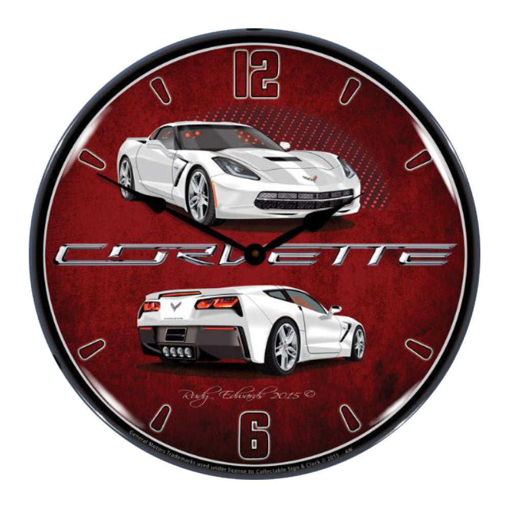 C7 Corvette Stingray 14" LED Backlit Clock 10 Color Options