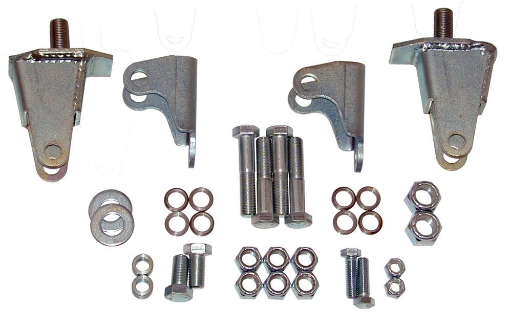 Competition Engr Coil-Over Shock Bracket, Rear, Bolt-On, Hardware Included, Steel, Zinc Oxide, Ford Mustang 1979-2004, Kit