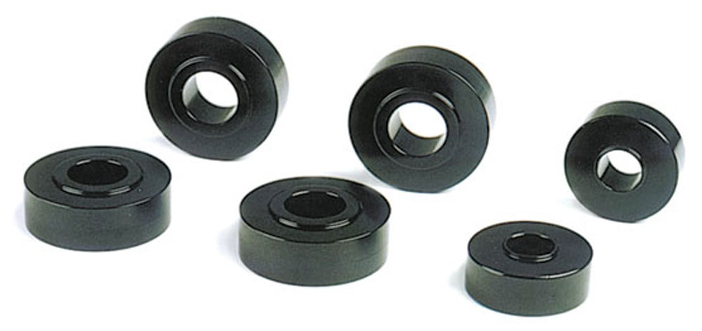 Competition Engr Body Mount Bushing, Aluminum, Black Anodize, GM F-Body/X-Body, Set of 6