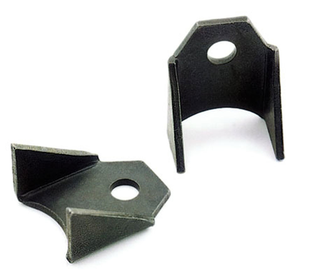 Competition Engr Chassis Tab, Gussetted, 3/8" Mounting Hole, 1/8" Thick, Steel, Natural, Pair