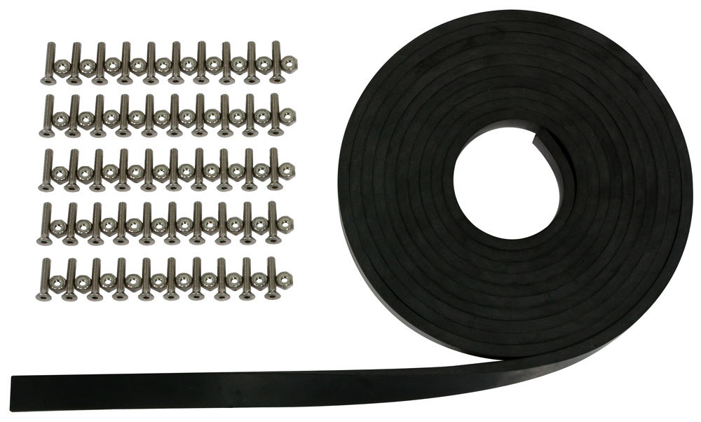 Competition Engr Windshield Installation Kit, 1/4" Thick Rubber Seal, 50 Stainless Flathead Screws/Lock Nuts, Universal, Kit