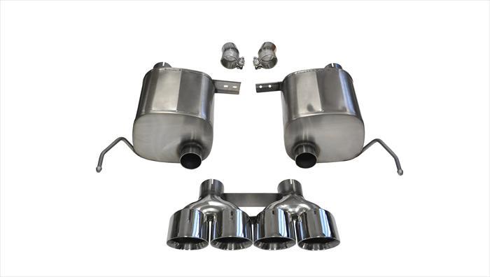 Corsa Exhaust System, XTREME, Axle-Back, 2-3/4" Dia. 4-1/2" Tips, Stainless, Polished, Chevy Corvette 2014-18, Kit