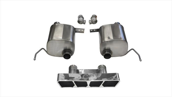 Corsa Exhaust System, SPORT, Axle-Back, 2-3/4" Dia. 4-1/2" Tips, Stainless, Polished, Chevy Corvette 2014-18, Kit