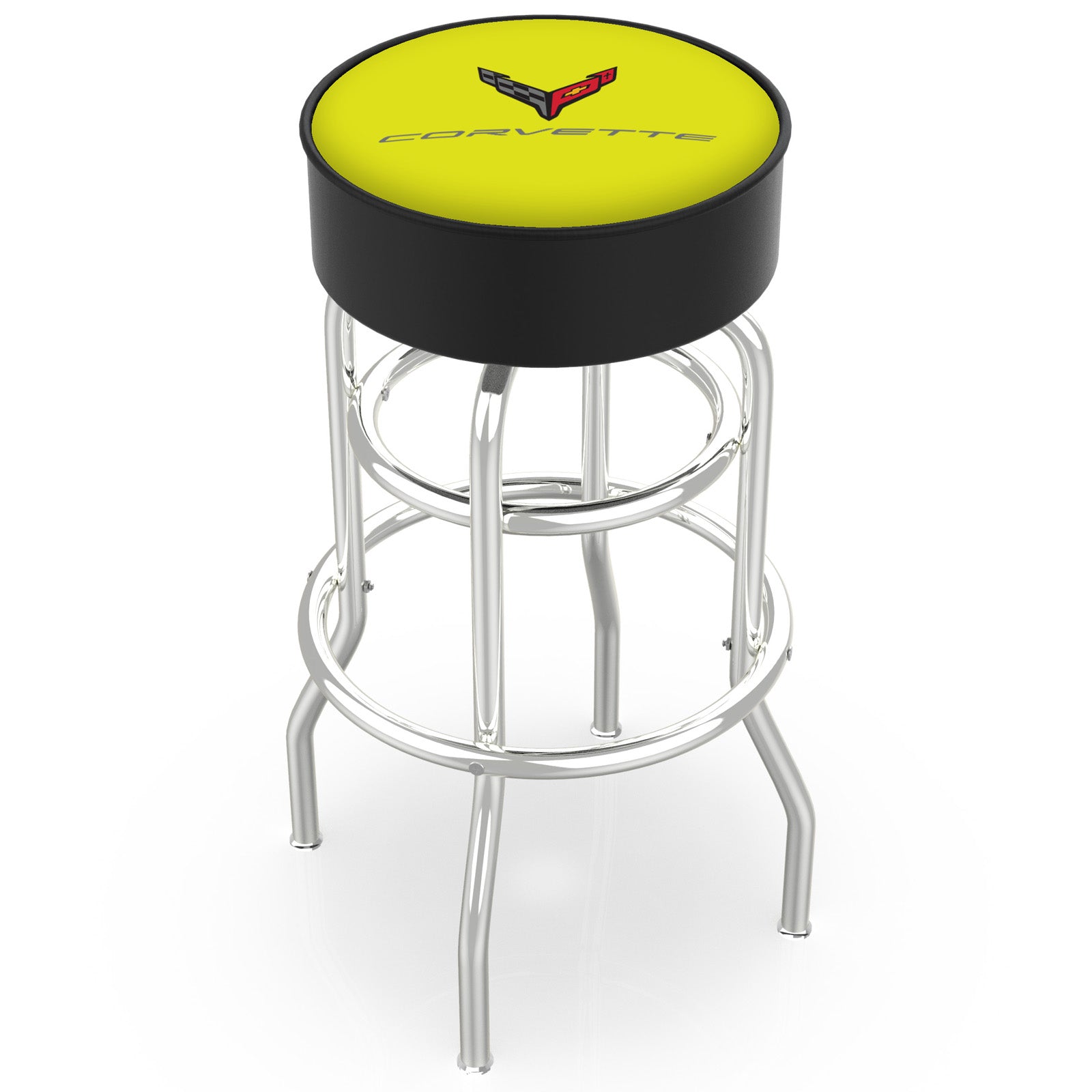 Corvette Color-Matched Double Ring Chrome Stool Pack of 2