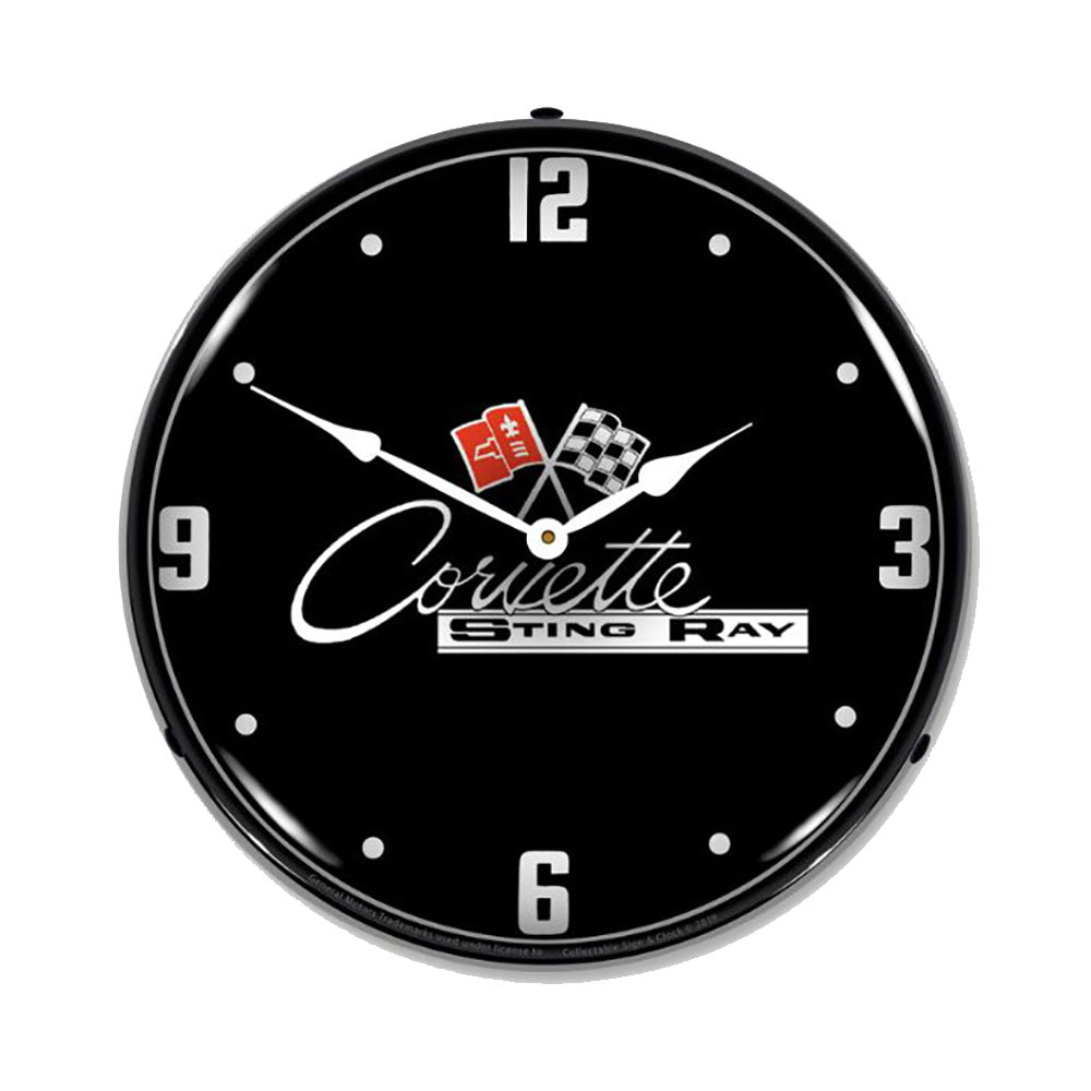 C2 Corvette Sting Ray LED Clock 14"