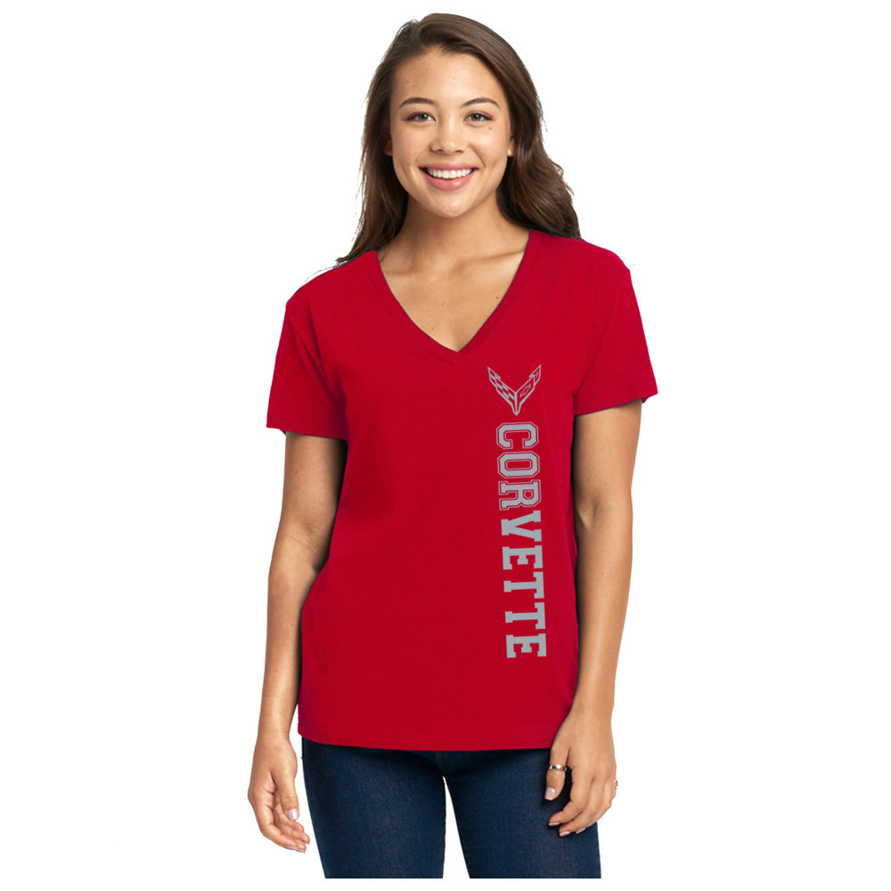 C8 Corvette Women's Vertical V-Neck T-Shirt