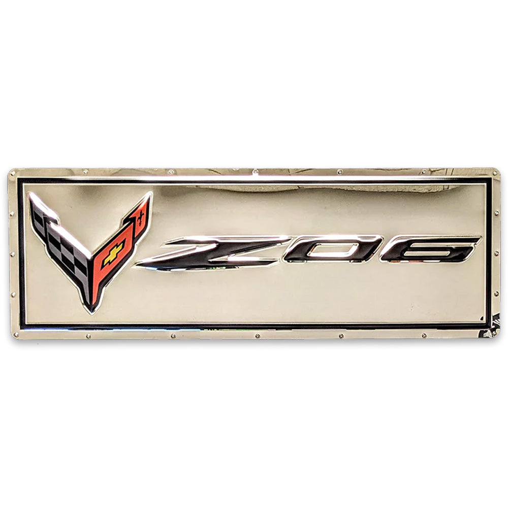 C8 Corvette Z06 Metal Sign Stainless Steel