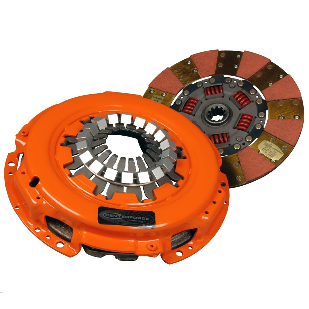 Centerforce Clutch Kit, Dual Friction, Single Disc, 10" Dia. 1-1/16" x 10 Spline, Sprung Hub, Organic/Carbon, V6, Ford Mus