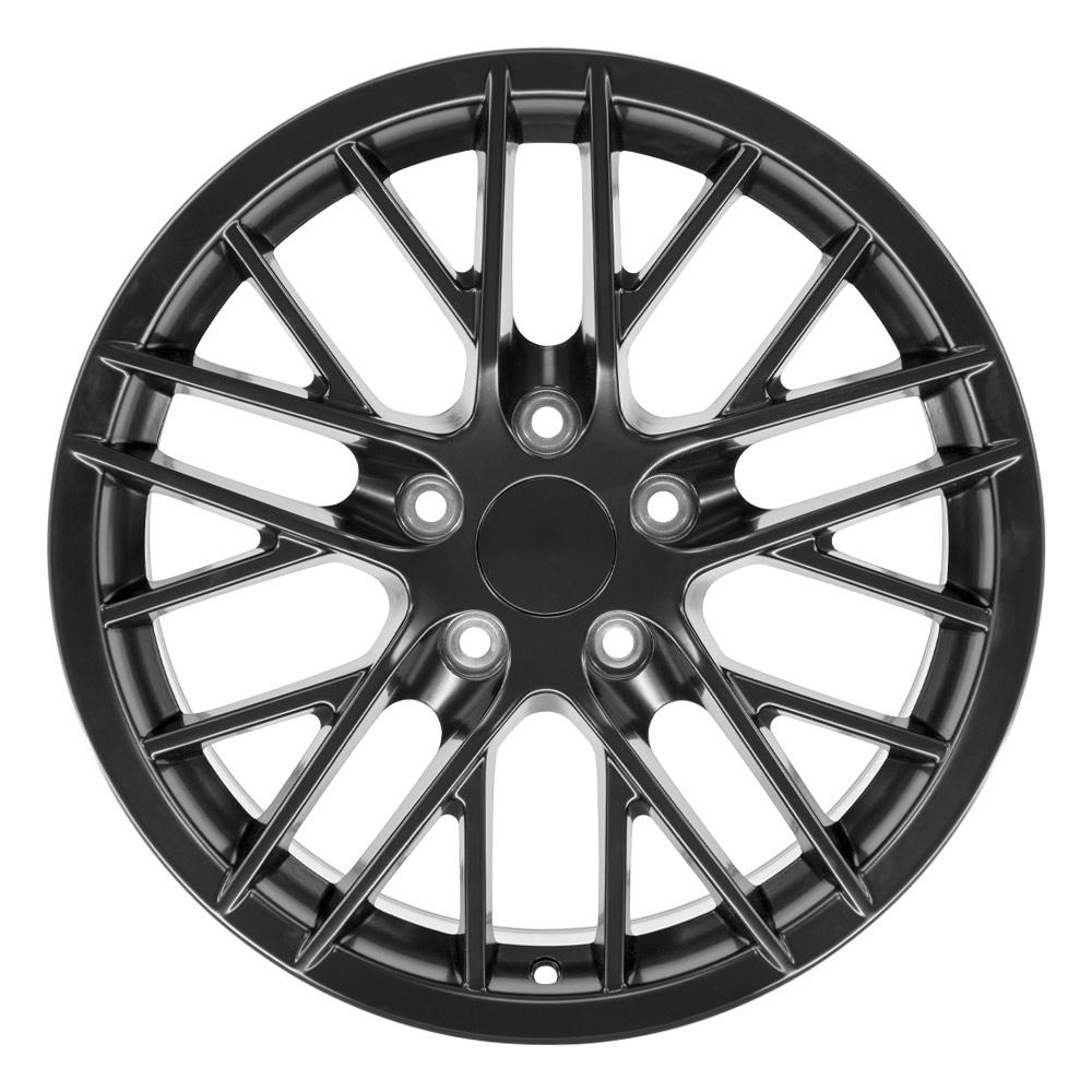 18" Replica Wheel fits Chevy Corvette,  CV08A Satin Black 18x10.5