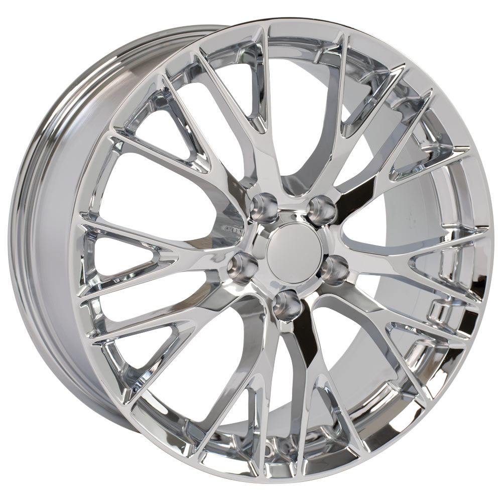 Fits C5 Corvette, C7 Z06 Style Rims CV22B Chrome Corvette Wheels 18x10.5/18x8.5 Staggered