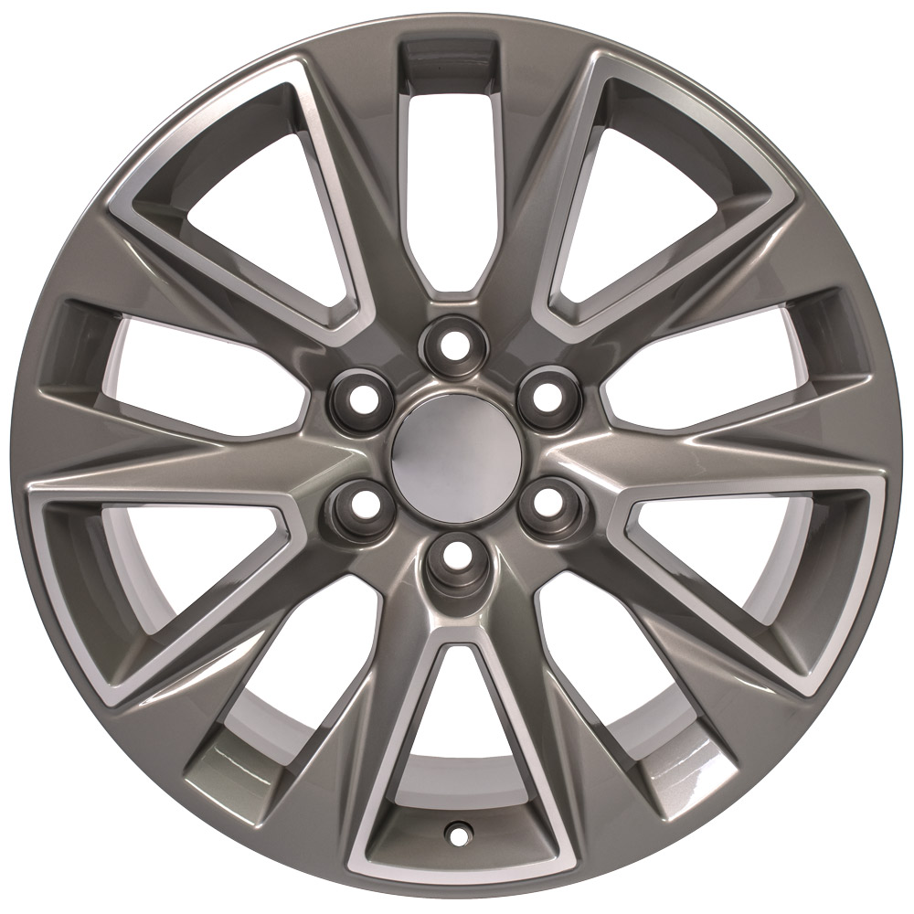 20" Replica Wheel fits Chevrolet Silverado 1500 LTZ,  CV26 Silver Machined 20x9