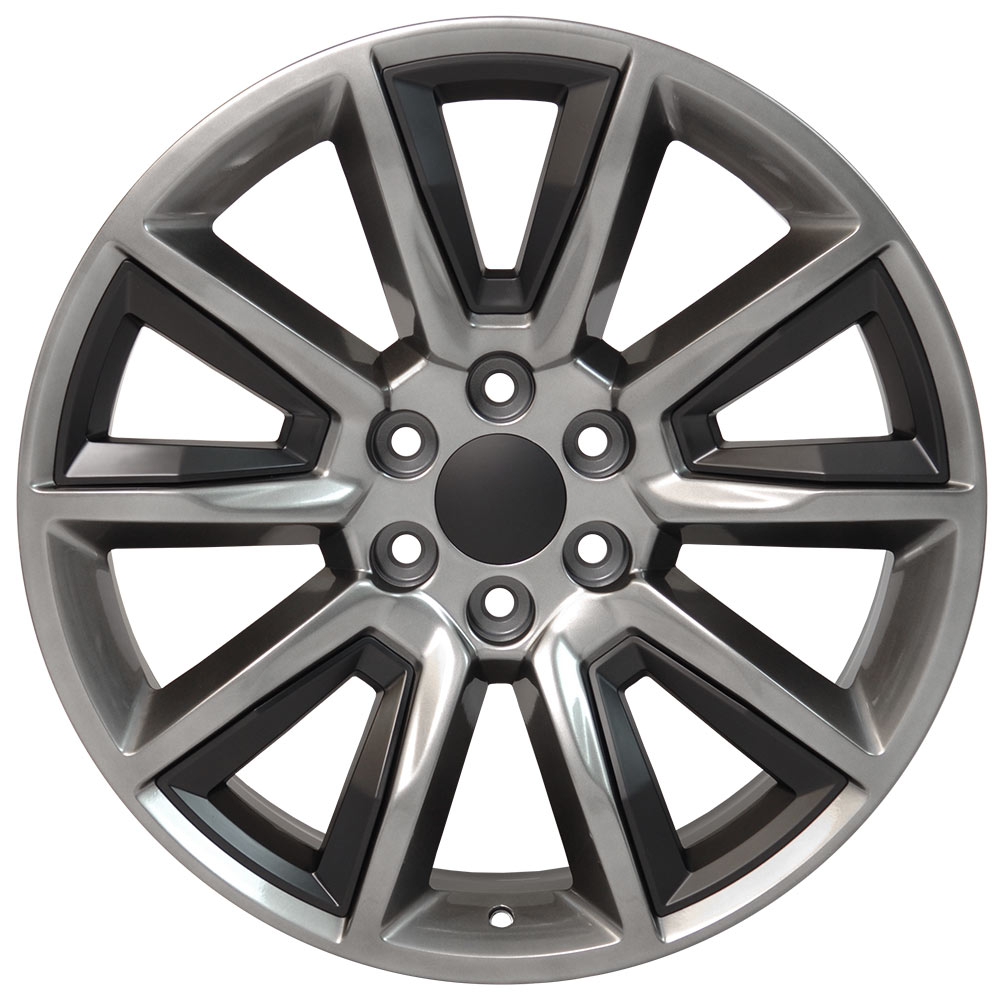 22" fits Chevrolet,  Tahoe Replica Wheel,  Hyper Black with Satin Black Inserts 22x9