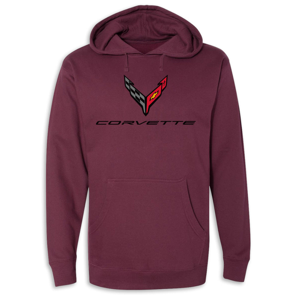 C8 Corvette Hooded Fleece Maroon