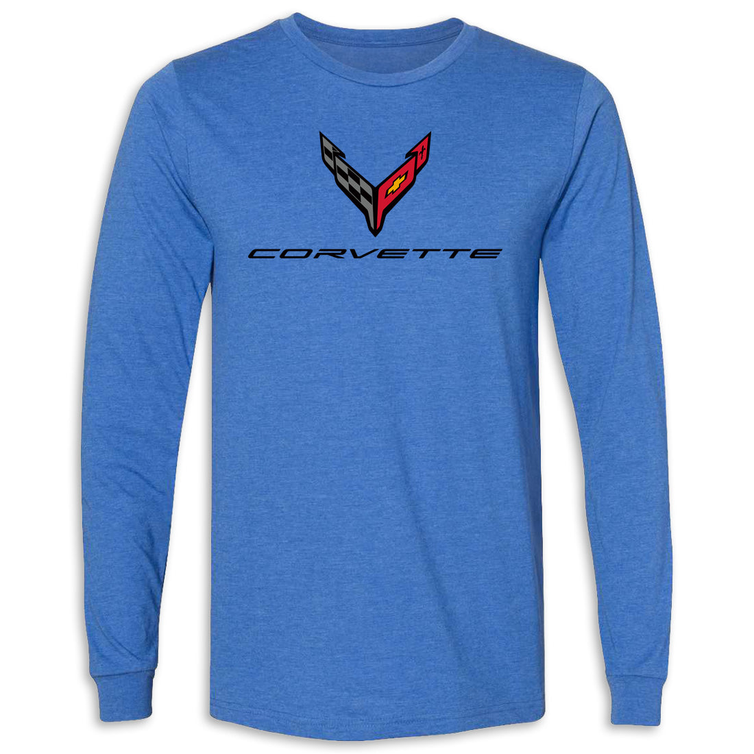 C8 Corvette Long Sleeve T-Shirt Heather True Royal