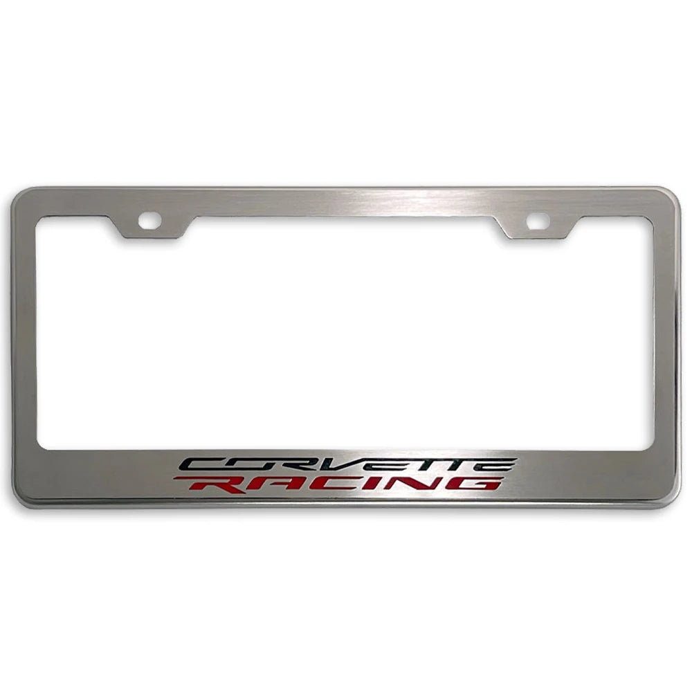 C8 Corvette Racing License Plate Frame Stainless Steel