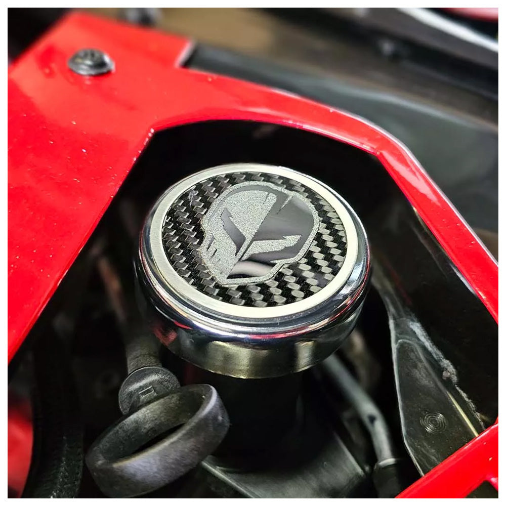 Corvette JAKE Real Carbon Fiber Cap Covers 4pc Set Stainless Steel