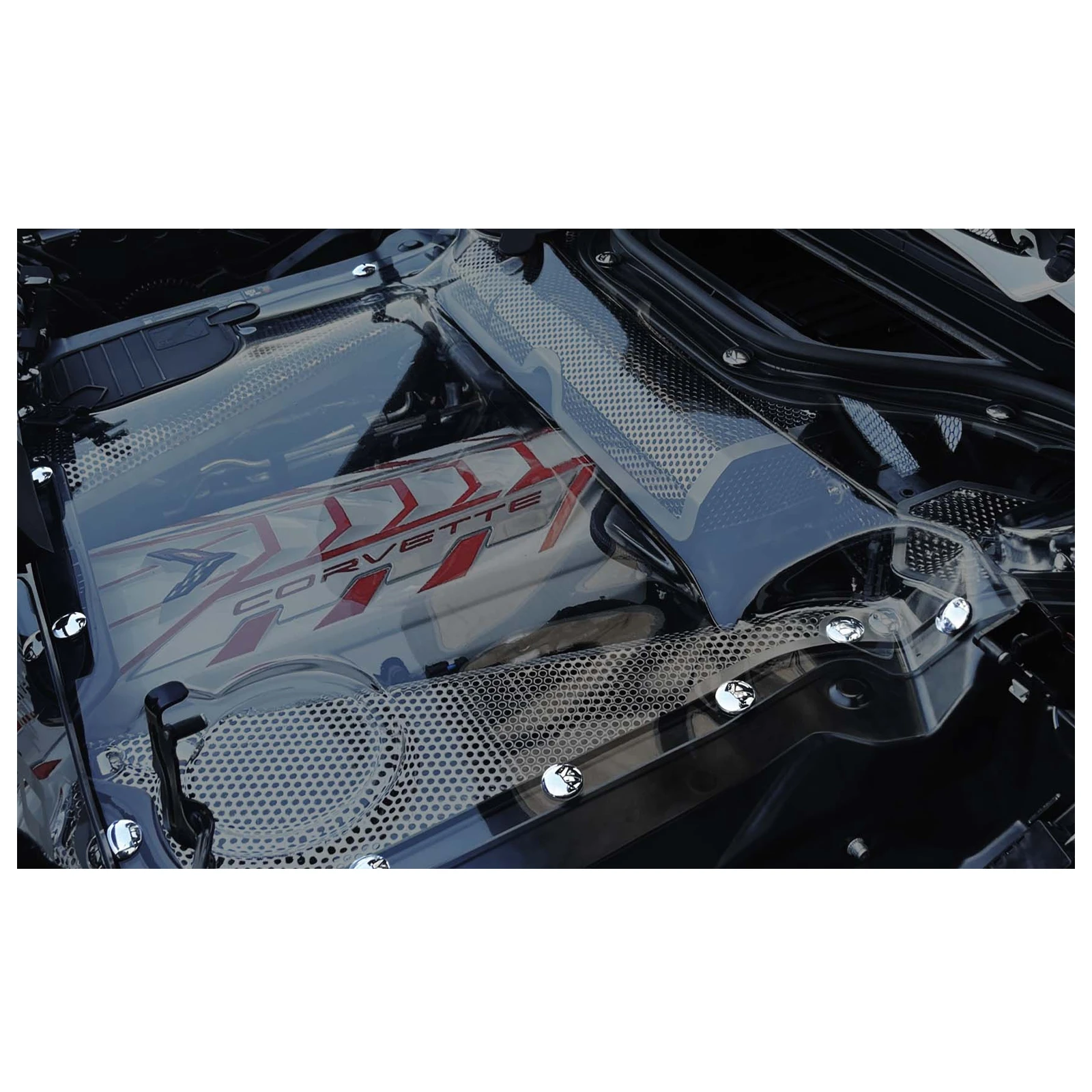 C8 Corvette Convertible Dress-Up Engine Bolt Cover Kit Stainless Steel