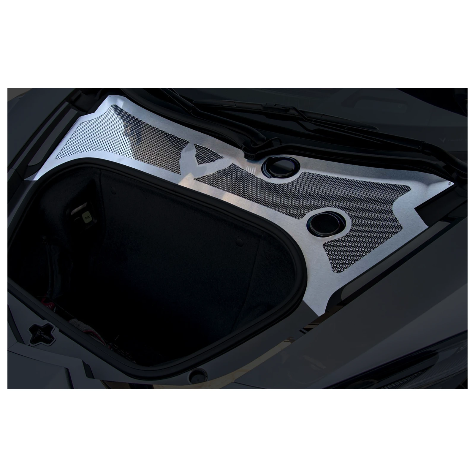C8 Corvette Perforated Front Wiper Cowl Insert Stainless Steel