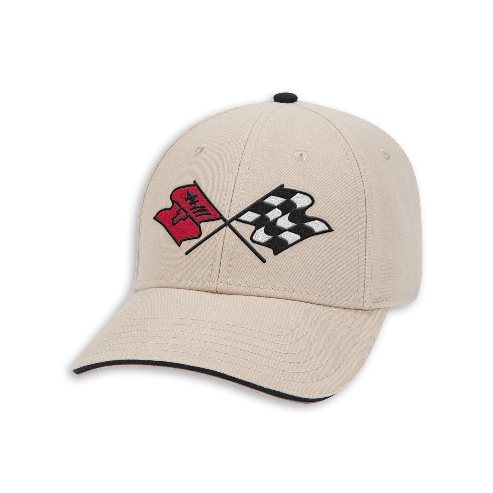 C3 Corvette Heritage Cap - Khaki/Black Cotton
