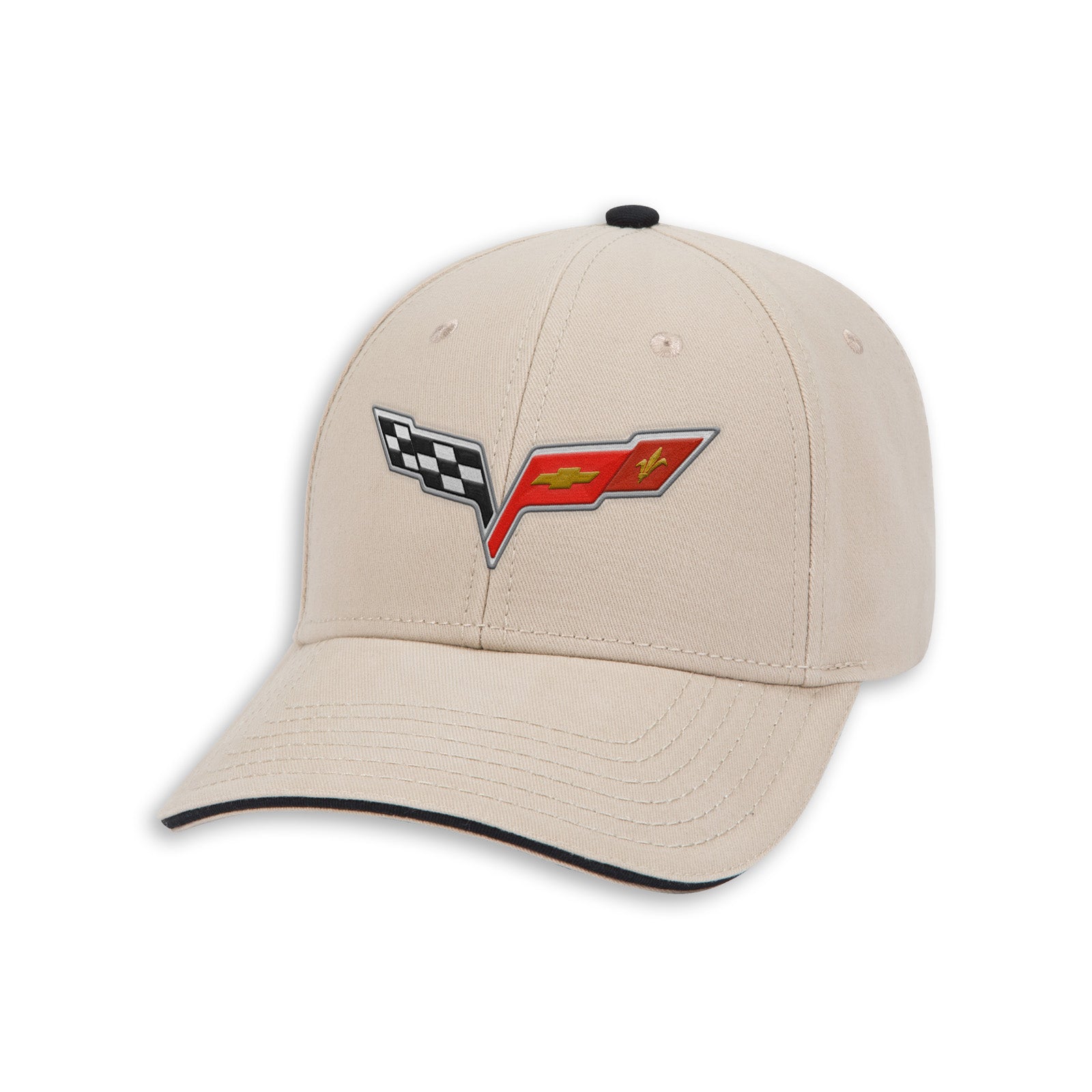 C6 Corvette Heritage Cap - Khaki/Black Cotton