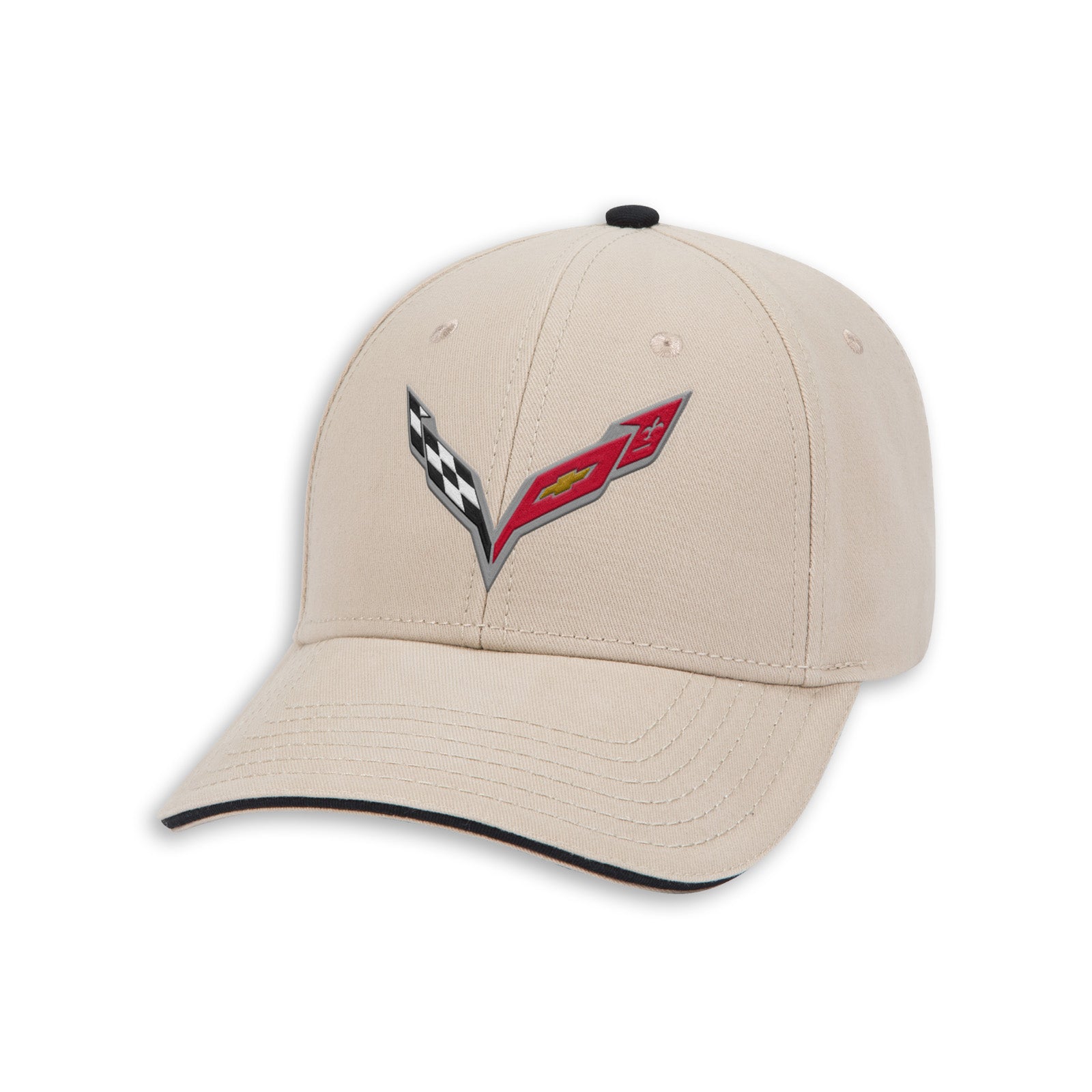 C7 Corvette Heritage Cap - Khaki/Black Cotton
