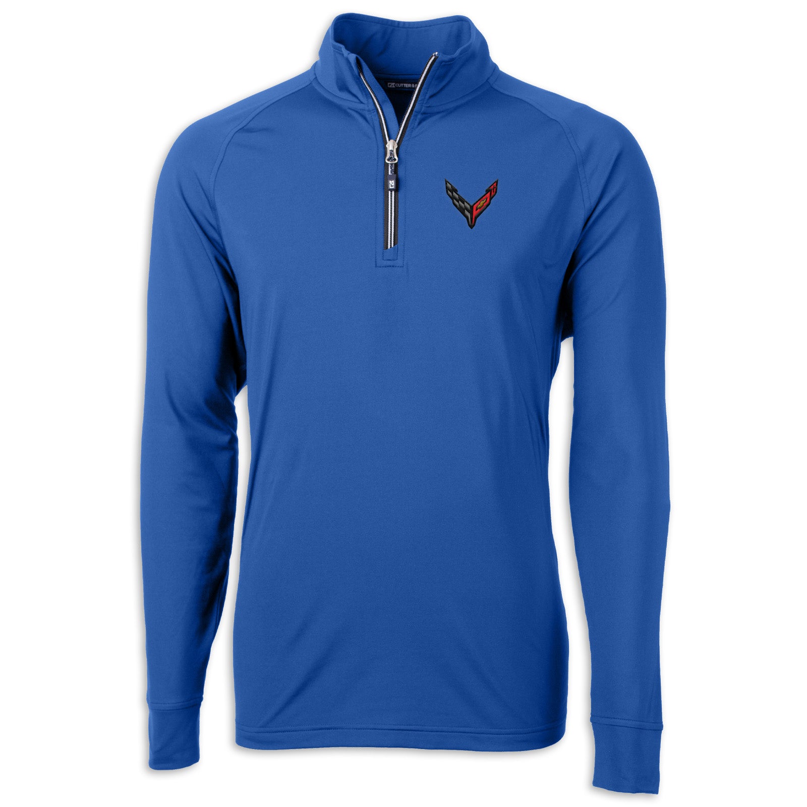C8 Corvette Crossed Flags Quarter-Zip - Tour Blue