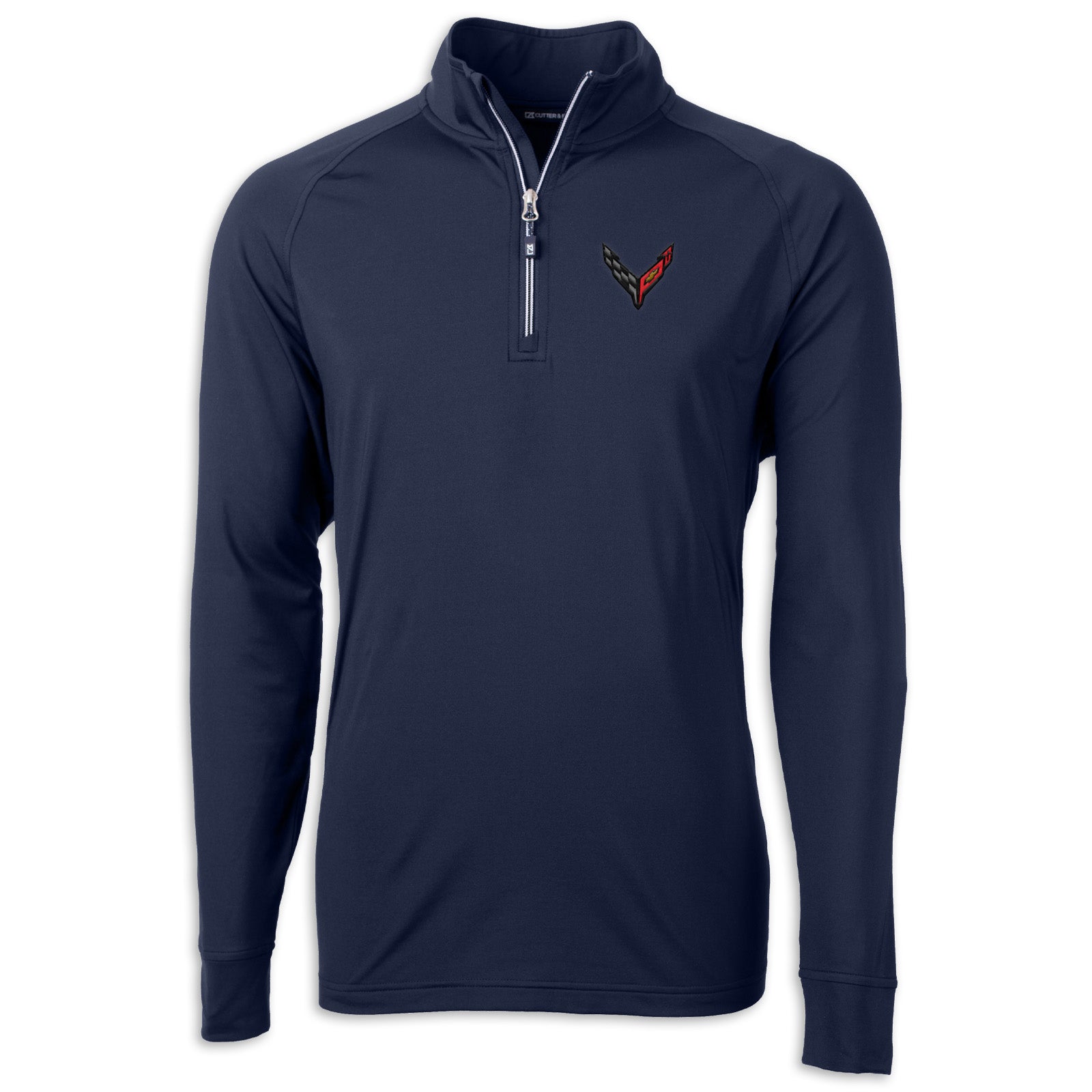 C8 Corvette Crossed Flags Quarter-Zip - Navy