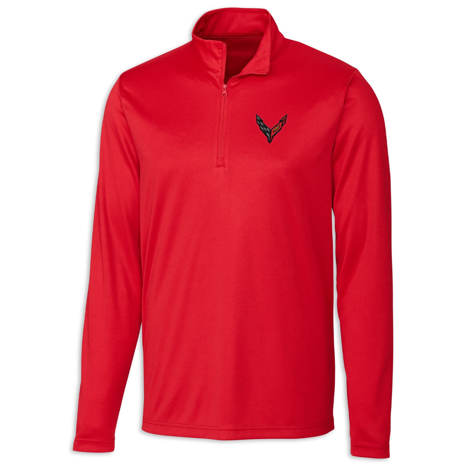 C8 Corvette Performance Half-Zip - Red Moisture Wicking UPF 50+