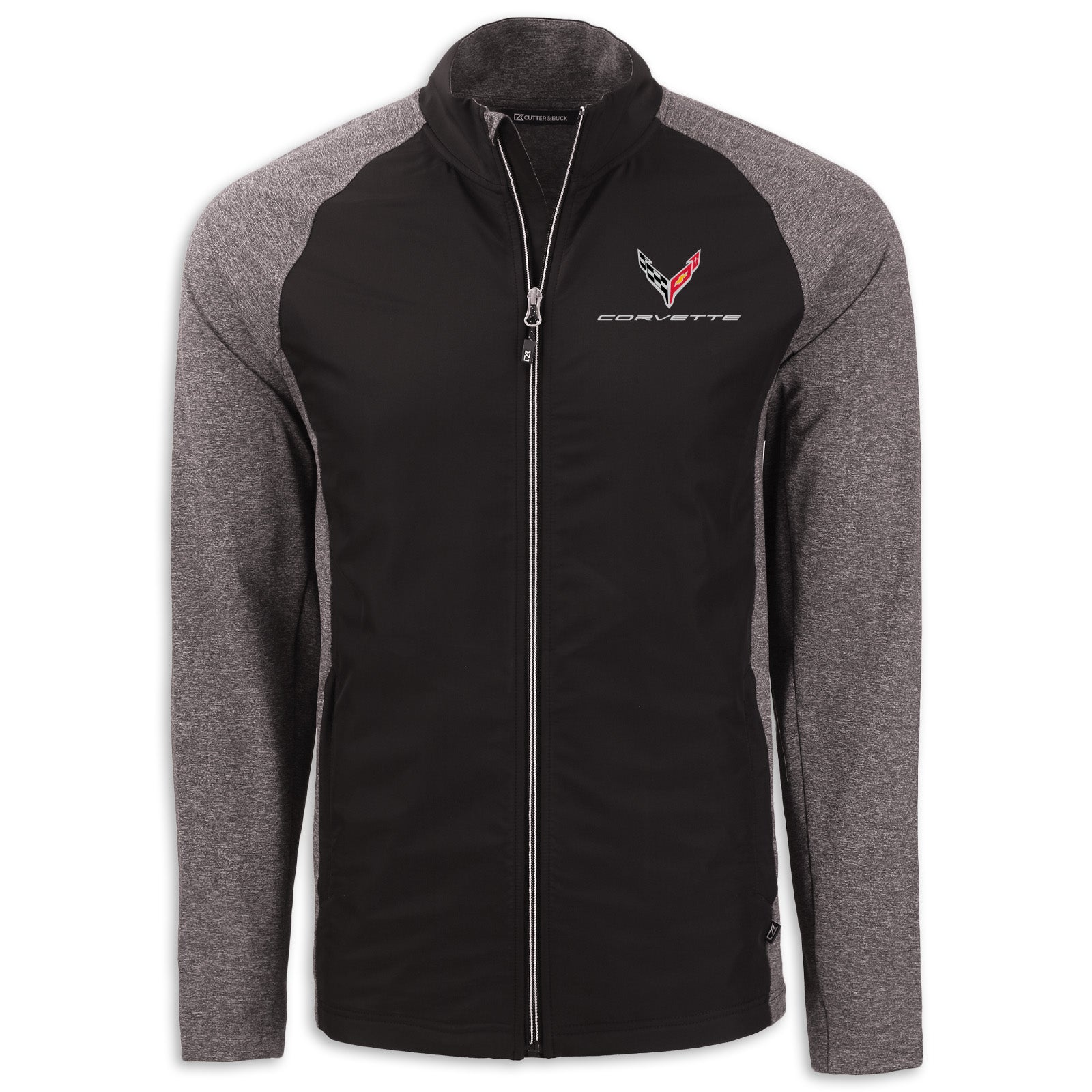 C8 Corvette Cutter & Buck Eco Jacket - Black Heather/Black