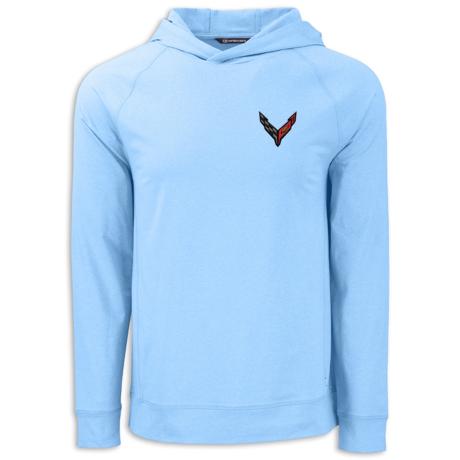 C8 Corvette Men's Hooded Pullover - Atlas Heather Moisture Wicking UPF 50+