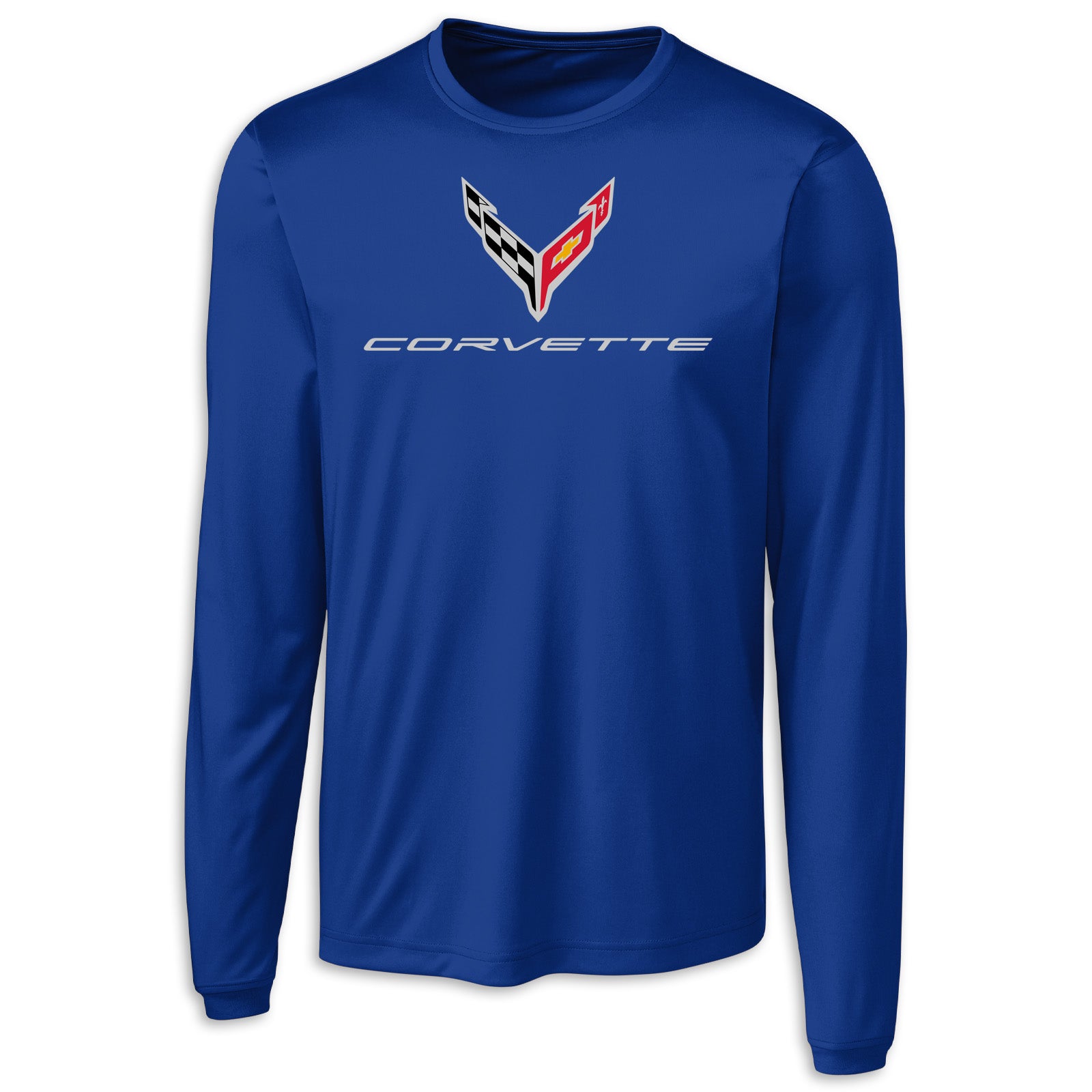 C8 Corvette Long Sleeve Performance T-Shirt - Tour Blue UPF 50+
