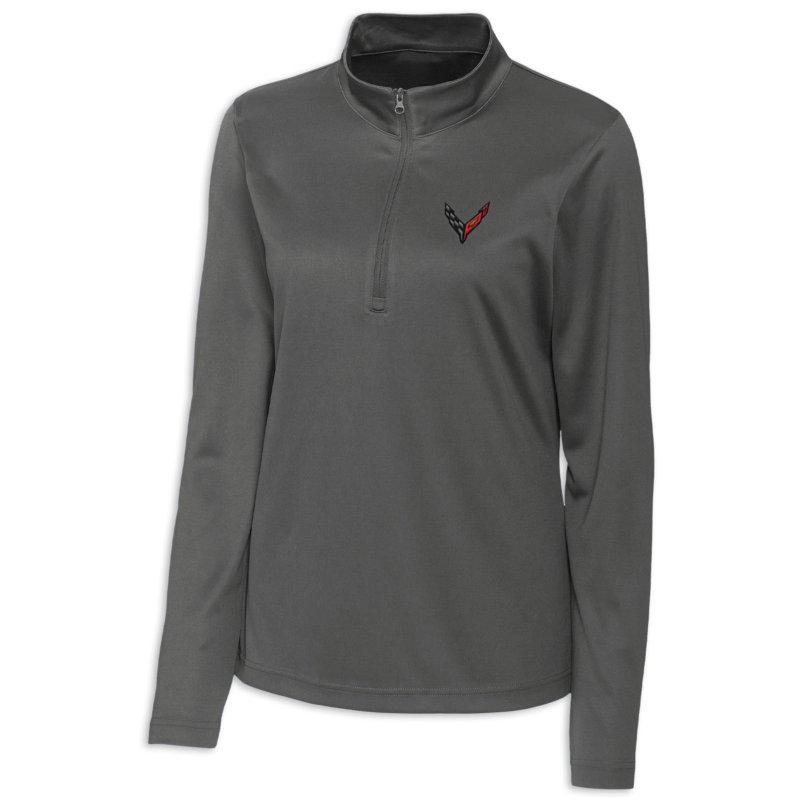C8 Corvette Performance Women's Half-Zip - Pure Slate Moisture Wicking UPF 50+