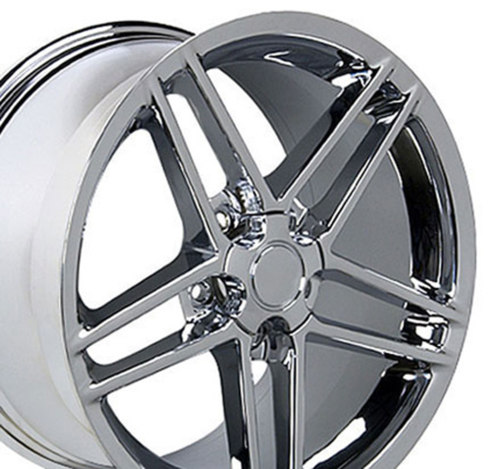 C5 Corvette 1997-2004 Chrome Wheels Package (2) 18x9.5 and (2) 18x10.5 Reproduction C5 Offsets
