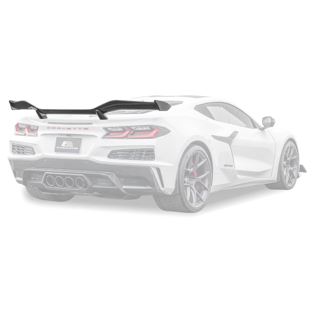 EOS C8 Corvette Z06 Dry Carbon Fiber Rear High Wing - C8 Corvette E-Ray
