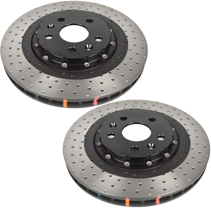 20-26+ Corvette C8 Z51 T3 5000 2-Piece Rear Rotors (Drilled & Dimpled)(Includes