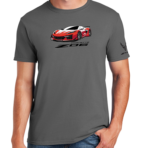 2023 C8 Corvette Z06, Men's Next Generation Corvette GM Concept Sketch T-Shirt