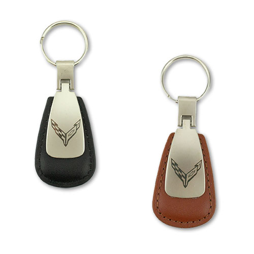C8 Corvette Leather Teardrop Key Tag
